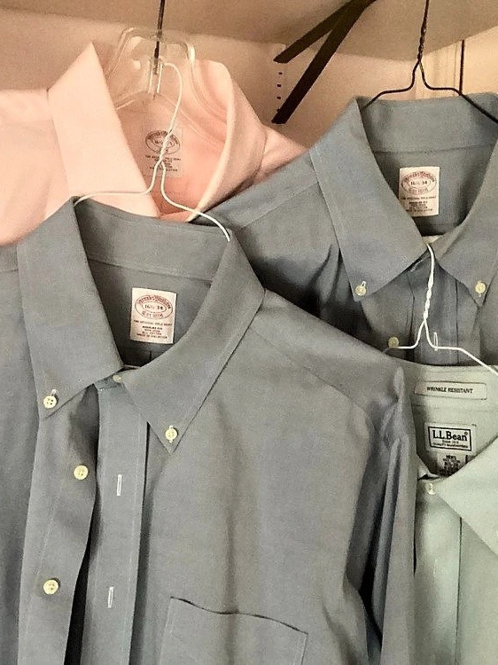 L.L.Bean  and Brooks Brothers 4-Piece Button Down Shirt Lot in Blue & Pink